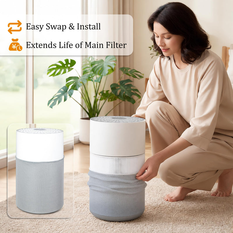 2 Packs Pre-Filter Replacement Cover Compatible with Blueair Blue Pure 411, 411+, 411 Auto Air Cleaner Purifier, Washable Fabric Pre Filter