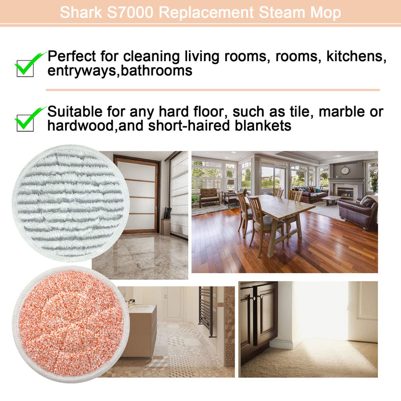 10-Pack S7000 Replacement Steam Mop Pads,Compatible with Shark S7001 S7000AMZ, S7000 S7001TGT S7201 S7005 S7020 S8001 S8201 Series Steam Mop Pads,Steam & Scrub All-in-One Scrubbing Mop Pads s7000(4+6)