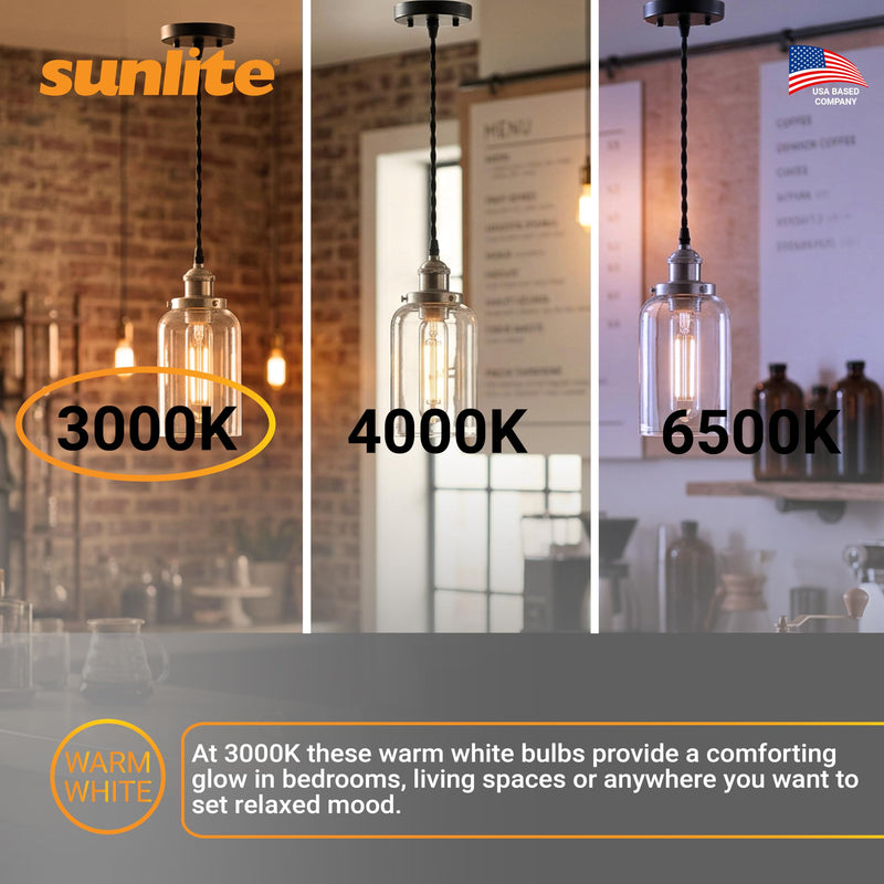 Sunlite LED Filament T10 Tubular Light Bulb, 2 Watts (25W Equivalent), 160 Lumens, Medium E26 Base, 120 Volts, Dimmable, 90 CRI, UL Listed, Clear, 3000K Warm White, 10 Pack
