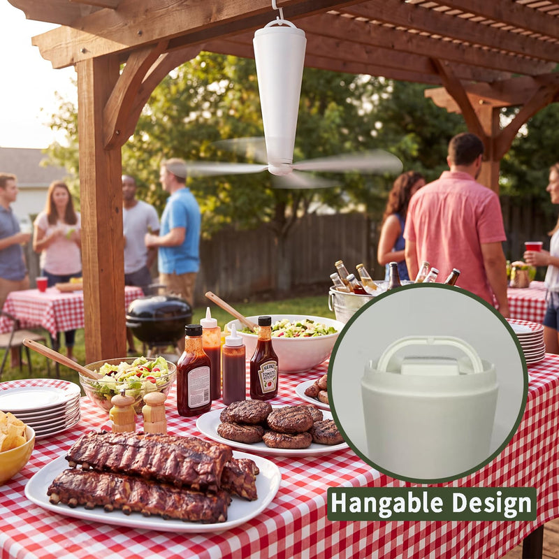 Rechargeable Fly Fans for Table - Suitable for BBQs, Picnics, Camping, Parties, and Outdoor & Indoor Dining (White, 4 Pcs) White 4-Pack