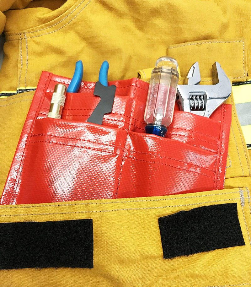 LINE2design Firefighter Tool Pouch 4-Pocket Tool Holder Police Belt - EMS Glove Pouch Fits Inside Turnout-Bunker Pockets