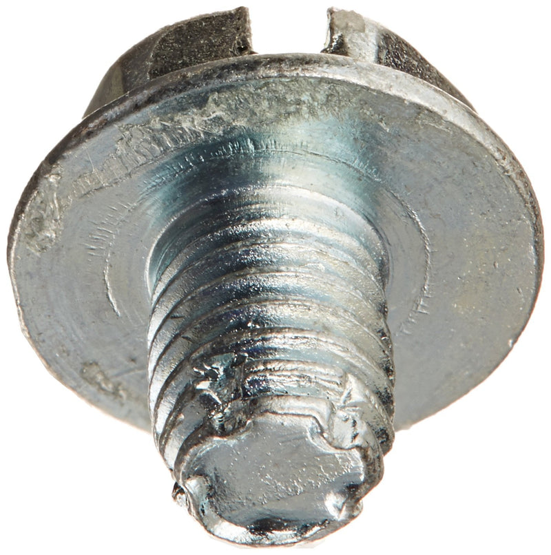 Small Parts 1104FSW Steel Thread Cutting Screw, Zinc Plated Finish, Hex Washer Head, Slotted Drive, Type F, #10-32 Thread Size, 1/4" Length (Pack of 50)