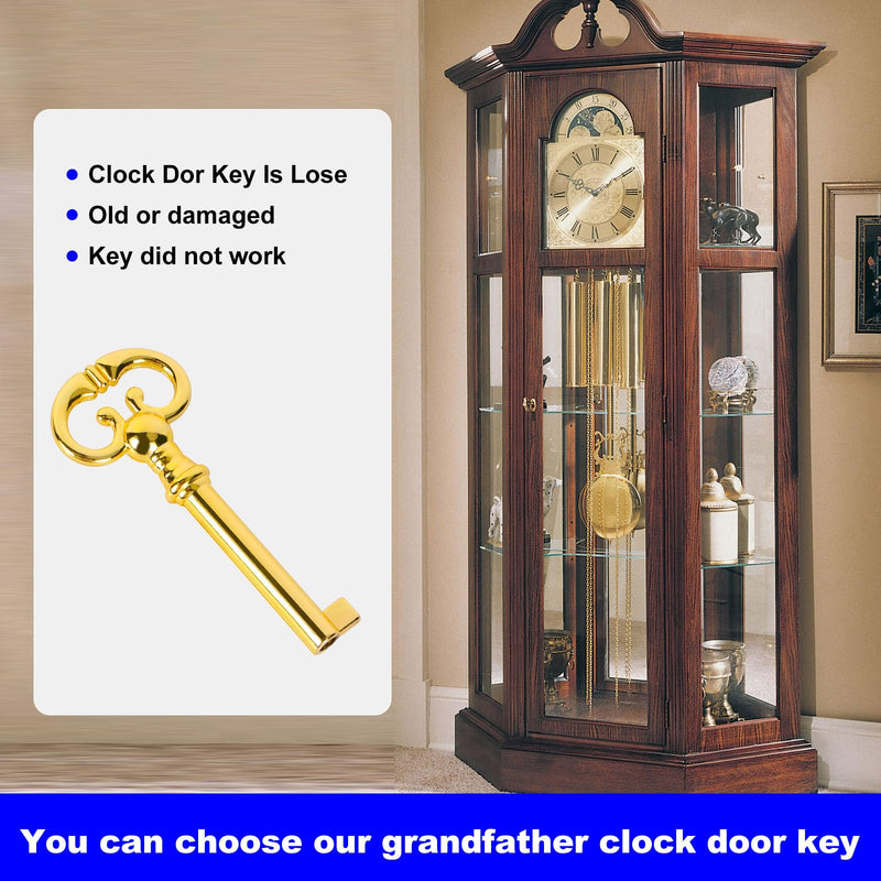 Grandfather Clock Key Replacement Howard Miller Grandfather Clock Door Key, Compatible Ridgeway, Sligh, Emporer, Pearl, Seth Thomas Clock Door Key Suit for Most Clock Prior to 2004
