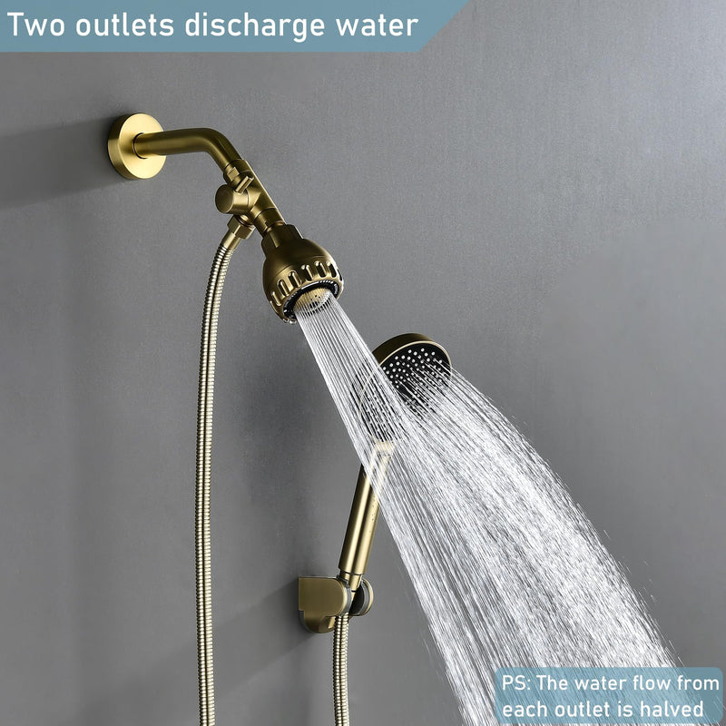 Evangeline Solid Brass Shower Diverter Valve G1/2" 3 Way Shower Arm Diverter (Brushed Gold) Brushed Gold