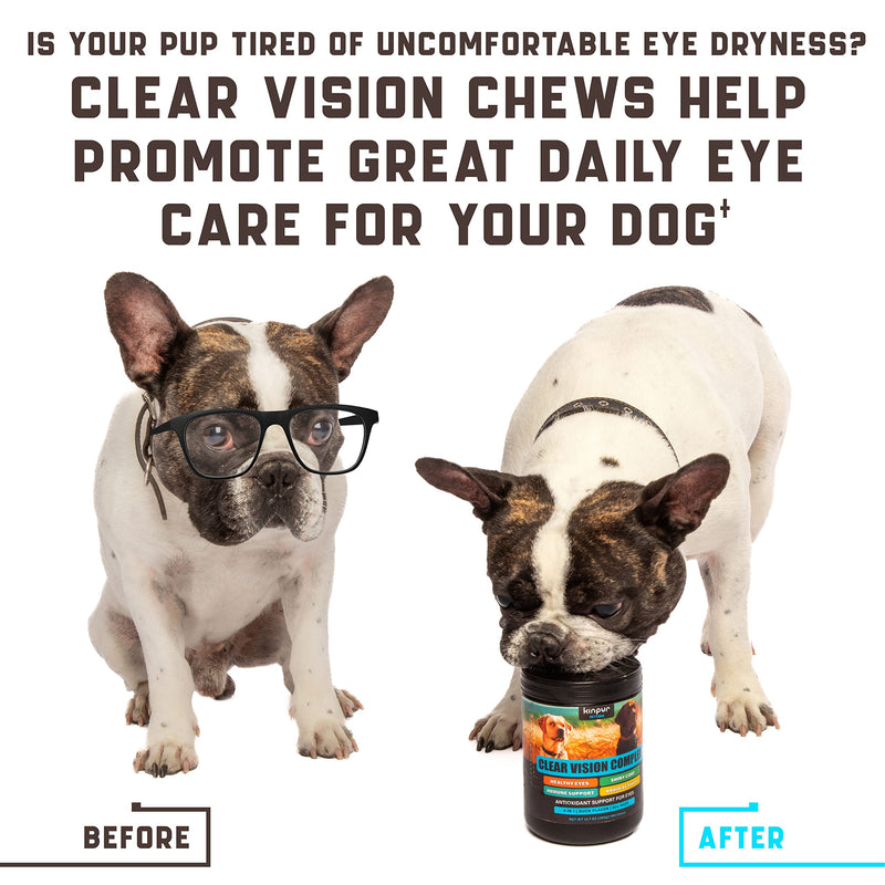 Vision Treats for Dogs - Dog Vision Supplement for Eye Health, Tear Stains, Immune Support - Vitamin С, Zinс, Carrot, Fish Oil, Lutein - 180 Soft Chews with Duck Flavor - for All Breeds and Ages - PawsPlanet Australia