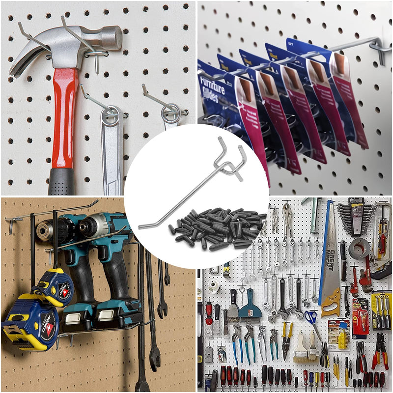 Pegboard Hooks Pegboard Accessories,2 inch,Pegboard Organizer Kit for Garage Organization,Tool Storage, 32 Pack