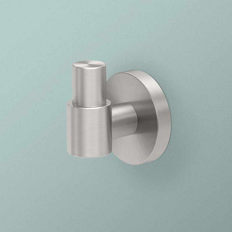 Gatco 4675 Reveal Single Robe Hook, Wall Mounted Hook for Bathroom Towels & Robes, 2.13 Inch W, Satin Nickel