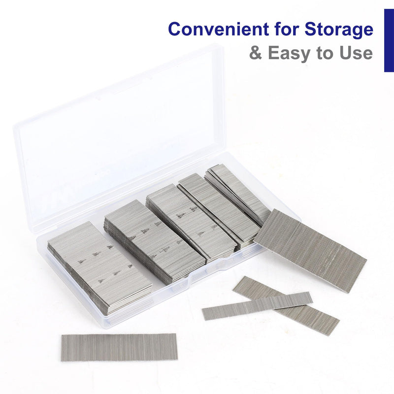 HAMWOO 10000Pcs 23 Gauge Stainless Steel Pin Nails, Headless Pinner Nails (3/8",5/8",4/5",1",1-3/16") assorted 5 sizes for Molding Cabinetry Building photo frame,handicrafts