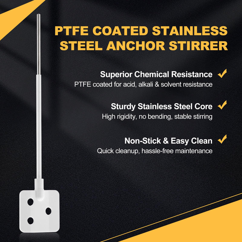 3-Hole Flat Stirring Paddle Blade, 350mm PTFE Overhead Stirrer Shaft for Lab Mixers