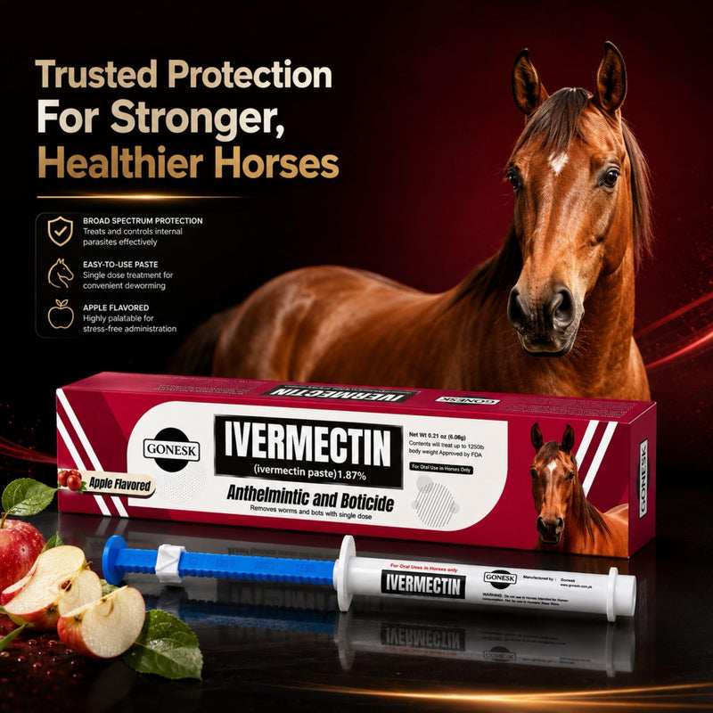 Horse Paste Gel 1.87% - 6.08g Tube Apple Flavor- for Horses Only (3 Pack)