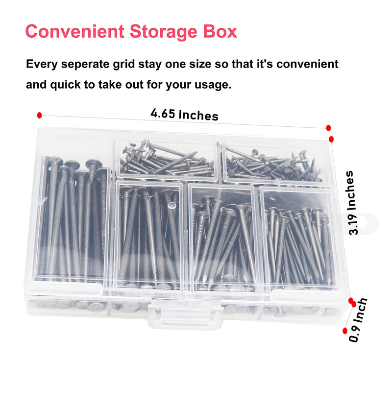 Picture Hanging Kit, cSeao 415 Pieces Hardware Nail Assortment Kit & 8oz Claw Hammer,Mini Hammer with Anti-Slip Handle,Common Nails, Wood Nails, Picture Hanging Nails, Wall Nails for Hanging Nails Assortment with Hammer