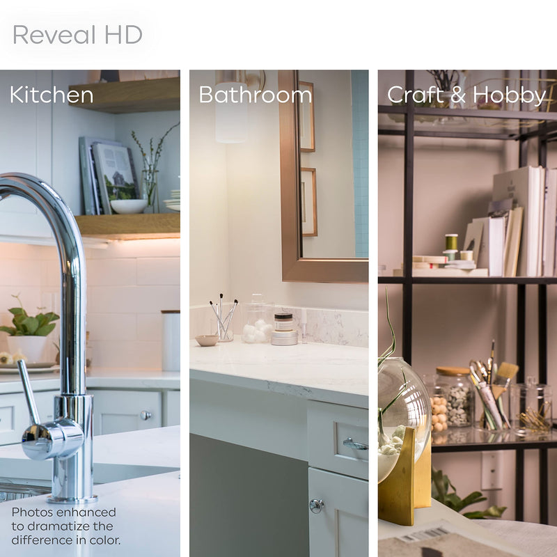 GE Reveal HD+ LED Light Bulbs, 60 Watt, T10 Decorative Tube Lights (8 Pack)