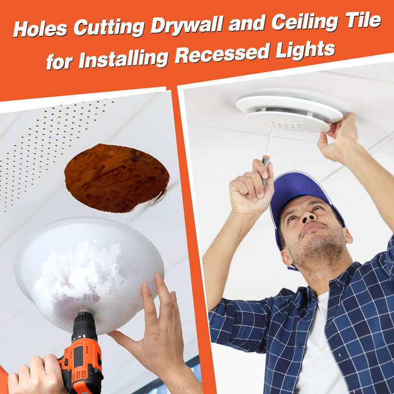 Hole Saw Dust Bowl, Silicone Transparent Drill Dust Collector for Installing Recessed Lights and Various Drilling Tasks, Works with All Hole Saws, Adds Bearings for Durability and Smoother Drilling