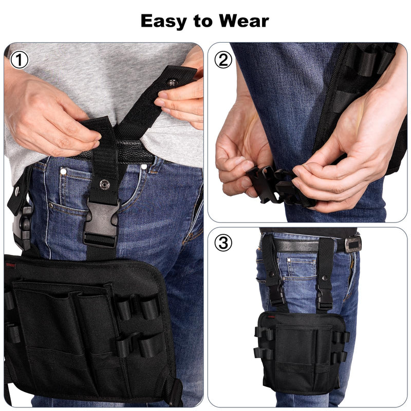 KENOBEE Tool Pouch Holster with Belt Clip Around Your Leg, Electrician Multifunctional Repair Bag, Utility Mini Organizer for Automotive Craftsman Carpenter Construction