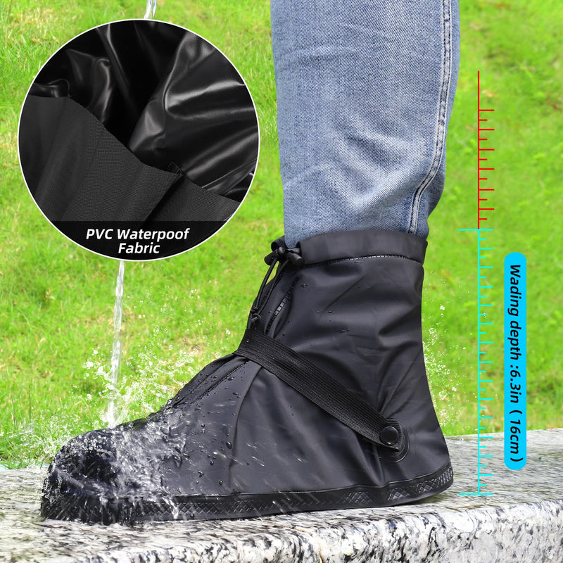 Rain Overshoes Waterproof Shoes Boots Covers Footies Mudsavers Feet Gaiters Men Women for Rain Snow Mud Sand Dust X-Large Black