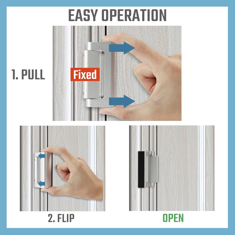 EverPlus Home Security Door Lock with 8 Screws, Childproof Door Reinforcement Lock with 3 Inch Stop Withstand 800 lbs for Inward Swinging Door,Upgrade Night Lock to Defend Your Home (Silver) 1 Silver