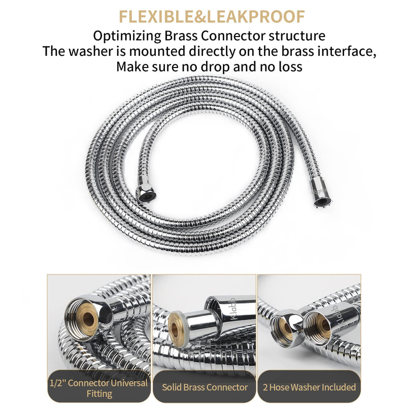 Klabb Shower Hose 96 inches Extra Long Shower Hose Extension Klabb Stainless Steel Shower Head Hose Extra Long Flexible and Durable with Brass Insert and Nut