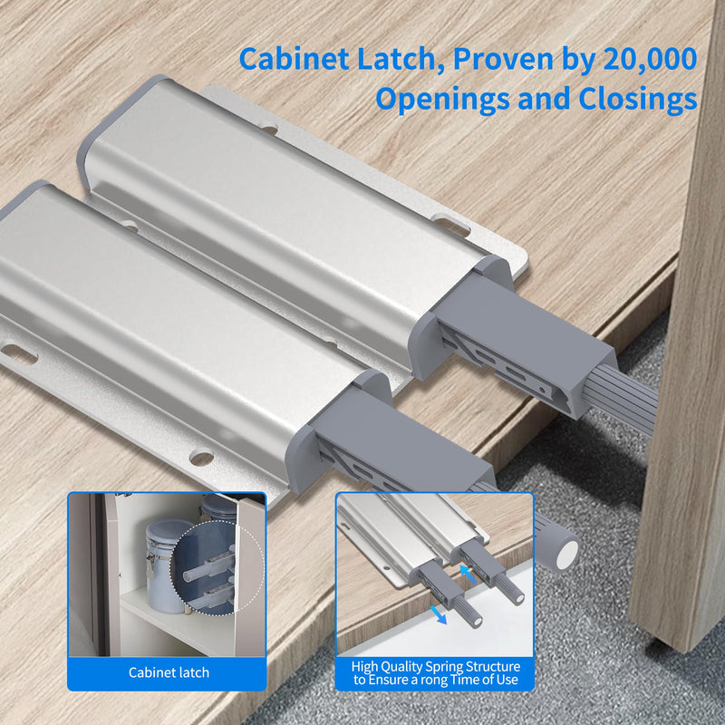 6 Pcs Magnetic Push Latch Catch for Cabinet Door, Push to Open Door Latch, Heavy Duty Double Cabinet Magnetic Catch for Cabinet Drawer Door Press Out Closure Cabinet Hardware 6 Pcs Double Magnetic Push Latch