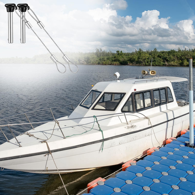 8 Pcs Boat Bimini Top Pins 3/16 Inch Black Quick Release Pull Pins Stainless Steel with Lanyard for Boat Bimini Top Ball Socket Deck Hinges and Marine Hardware