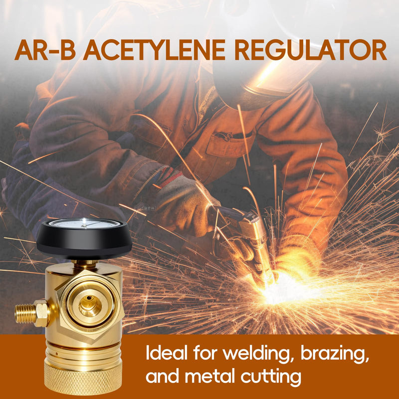 CGA520 AR-B Acetylene Regulator for B Tanks, Acetylene Gauge for Turbo Torch 0386-0725, Acetylene Torch Kit, Turbo Torch Acetylene