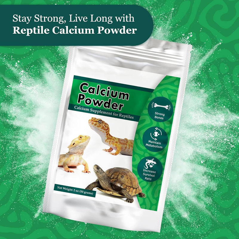 CoCoo Reptile Calcium Powder, Ideal for Leopard Geckos, Chameleons, Iguanas, Turtles, Chicken & Dog, Avoid Vitamin D3 Overdose in Bearded Dragons, Lizards Love It, Energy-rich Additional Feed, 2 oz. - PawsPlanet Australia