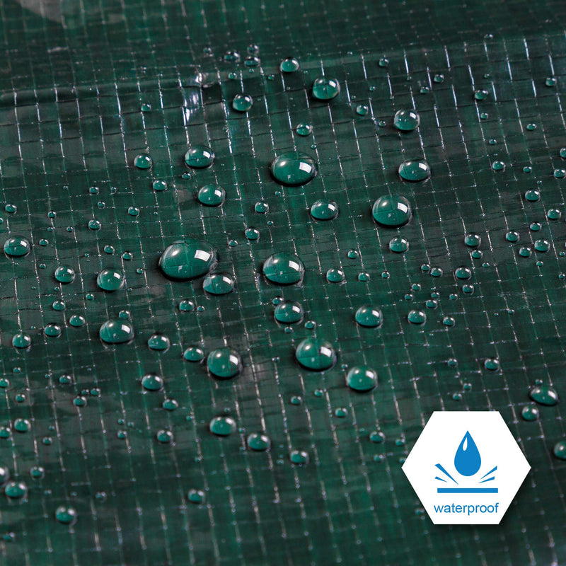 CARTMAN Finished Size 8x10 Feet Waterproof Green Tarp 8 Mil Thick, Multipurpose Protective Cover for Emergency Rain Shelter Camping Tarpaulin 8'x10'