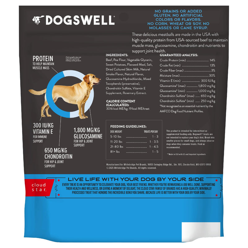 Dogswell Hip & Joint Beef Recipe Meatballs - 14 oz. 14 Ounce (Pack of 1)