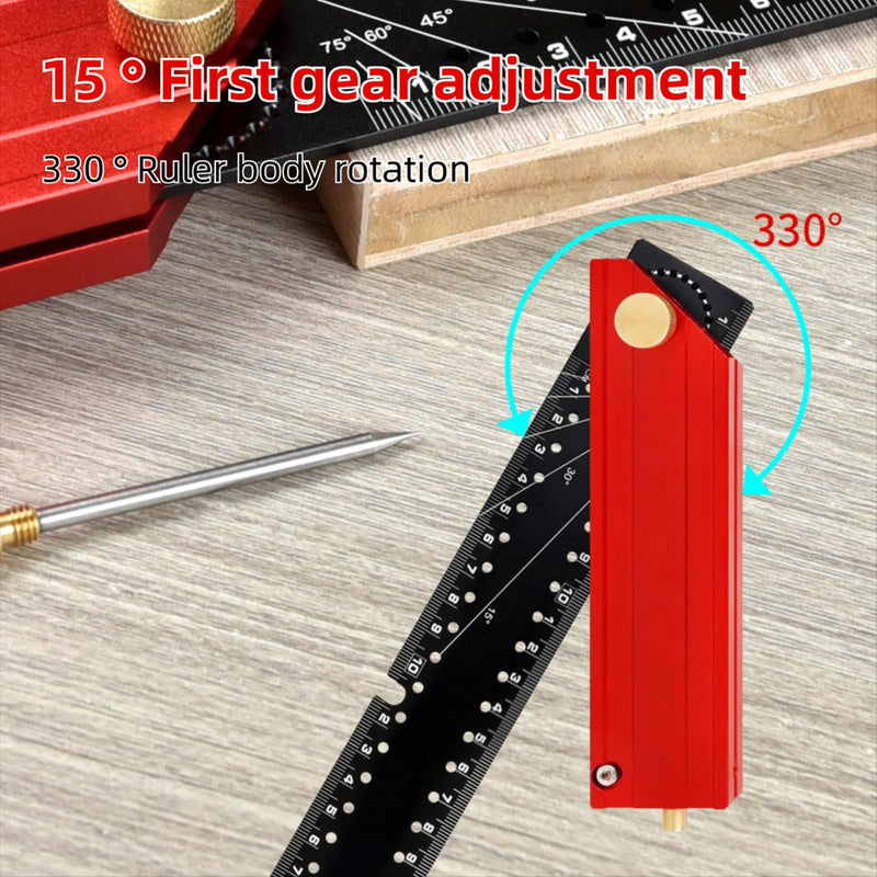 Carpenter Square, Adjustable Framing Square for Multi Angle Marking, Durable Aluminum Alloy Construction, for Engineering, Woodworking