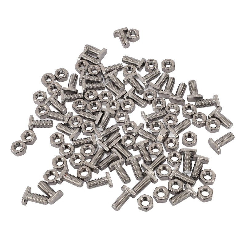 50pcs Greenhouse Bolts Nuts Set, Stainless Steel Greenhouse Bolts and Nuts M6X14 Bolts and M6 Hex Nuts for Outdoor Plant Gardening Installing and Fixing Greenhouse