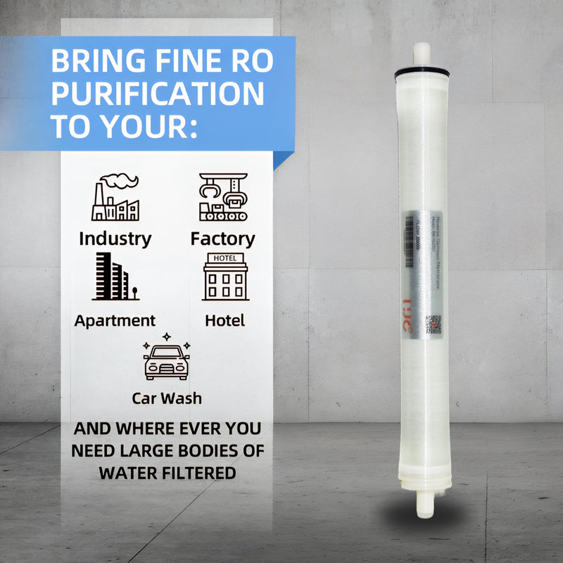 25" x 21" ULP-2521 RO Membrane Element Ultra Low Pressure, 450 GPD for Commercial, Agricultural, and Whole House Reverse Osmosis
