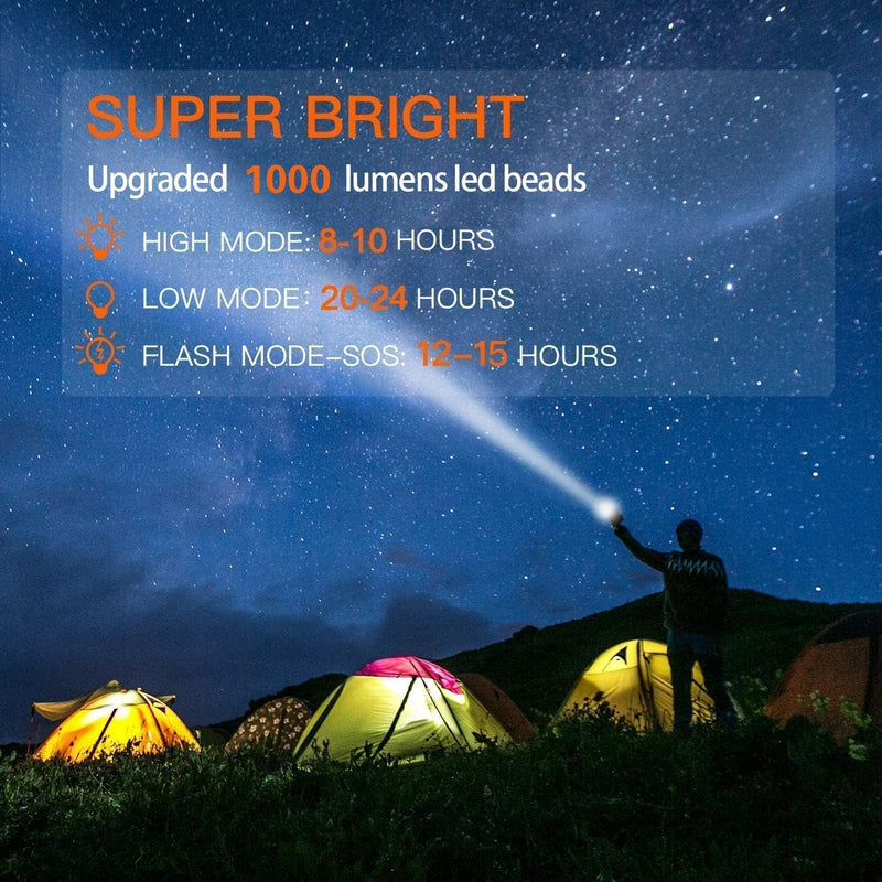 BUYSIGHT Rechargeable Spotlight,1000000 Lumens Spot Lights Hand held High lumens Large Flashlight Handheld Spotlight Lightweight and Super Bright Flashlight (Aluminium_Alloy Golden) Aluminium_Alloy Golden