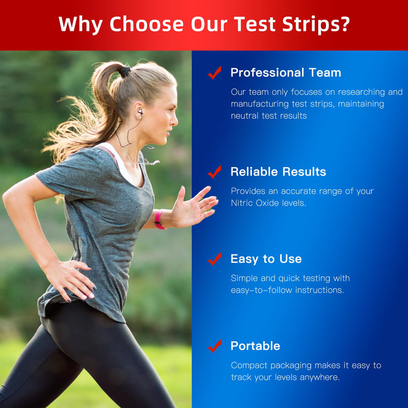 Nitric Oxide Test Strips, Test Salivary Nitrite Levels, Monitoring The Effect of Nitric Oxide Supplements, Nitric Oxide Indicator Strips, Easy to Use and Fast Result