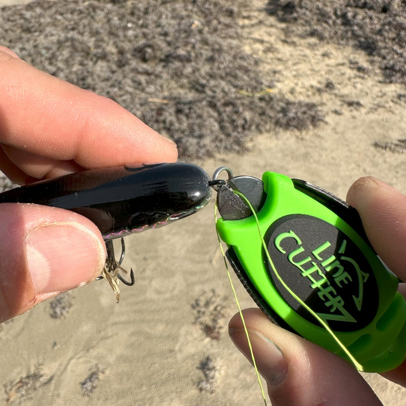 LINE CUTTERZ Patented Dual Hybrid Ceramic Cutter + Stainless Steel Micro Scissors Fishing Line Cutter Green