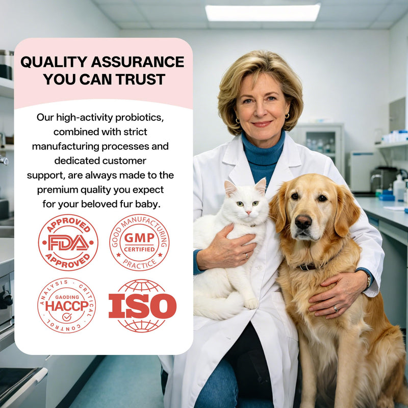 Probiotics for Dogs & Cats, Daily Digestive & Gut Health Supplement, 7 Strains & 3 Prebiotics, Supports Stool Balance, Occasional Diarrhea & Gas, Collagen & Spirulina for Skin Health & Itch Support