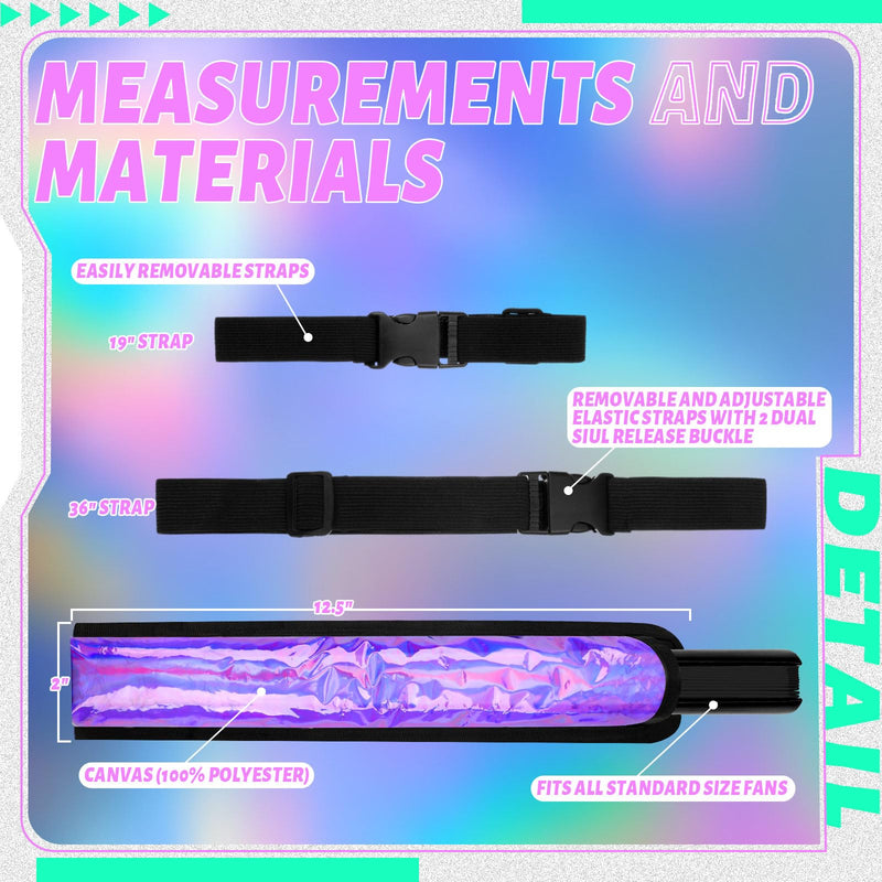 Rave Fan Thigh Holster with Adjustable Straps Iridescent Style