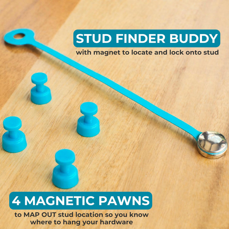 Go Hang It! Magnetic Stud Finder Buddy - Pendulum Stud Magnet with 4 Marking Pawns for Drywall, No Batteries, Finds Studs Fast for TV Mount, Shelves, Gallery Walls