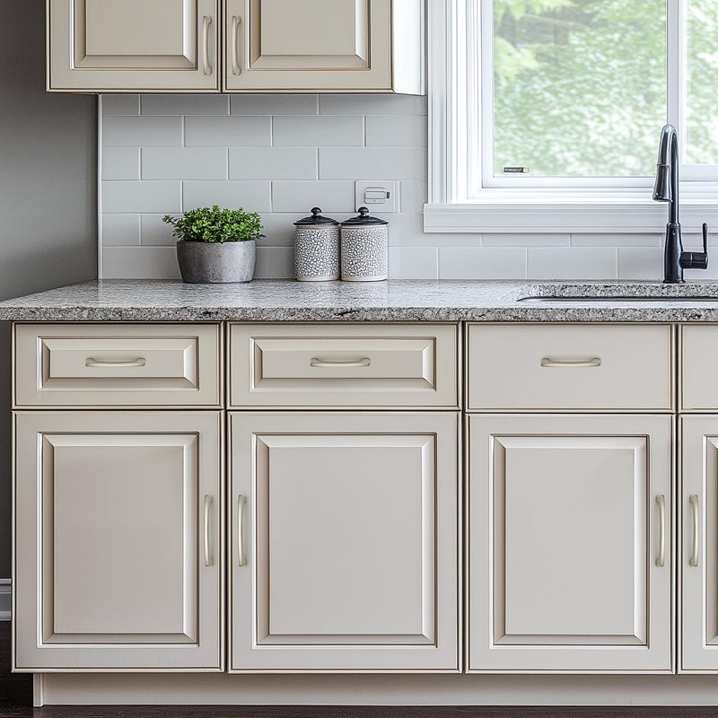 5 Pack Kitchen Cabinet Handles 3-3/4 Inch Hole Center Drawer Pulls Curved, Brushed Nickel Cabinet Pulls for Dresser and Drawers Solid 5