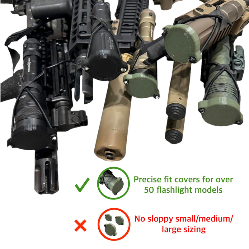 Light/Lens Cover for Weapon Mounted Flashlights (Pro Tac HLX/HLX Pro, Black - Quick Flip) Pro Tac HLX/HLX Pro