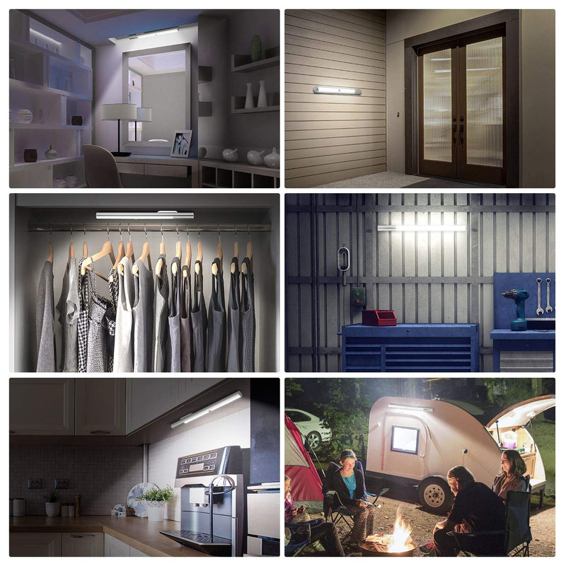 BLS LED Closet Light Battery Operated, T401 Super Bright Wireless Under Cabinet Lighting | Motion Sensor Light | Large 4500mAh Rechargeable Battery Powered | 6000K White Glow | 180 Days Battery Time 6000 Kelvin Clean White