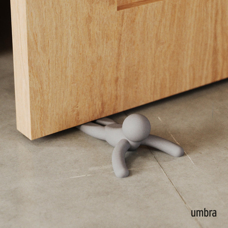 Umbra Buddy Door Stop, Heavy-Duty and Flexible, Soft-Touch Finish, Protects Your Floors, Grey Dark Gray 1 Pack