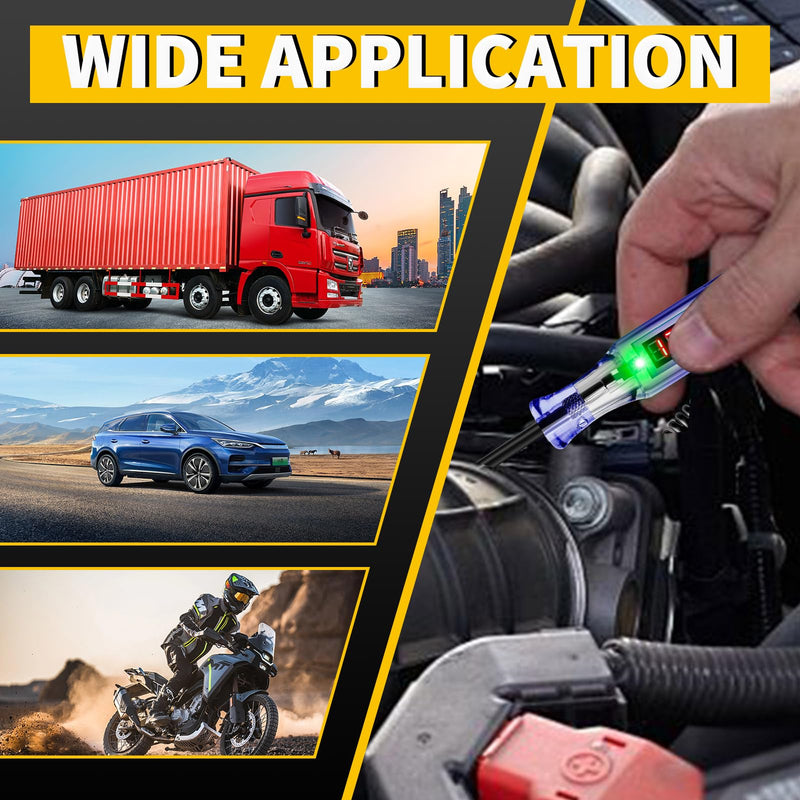Test Light Automotive 3-120V DC LED Digital Circuit Tester with Voltage Display, Auto Bidirectional Voltage Tester, Electric Test Probe Pen for Car Battery Polarity Continuity Fuses