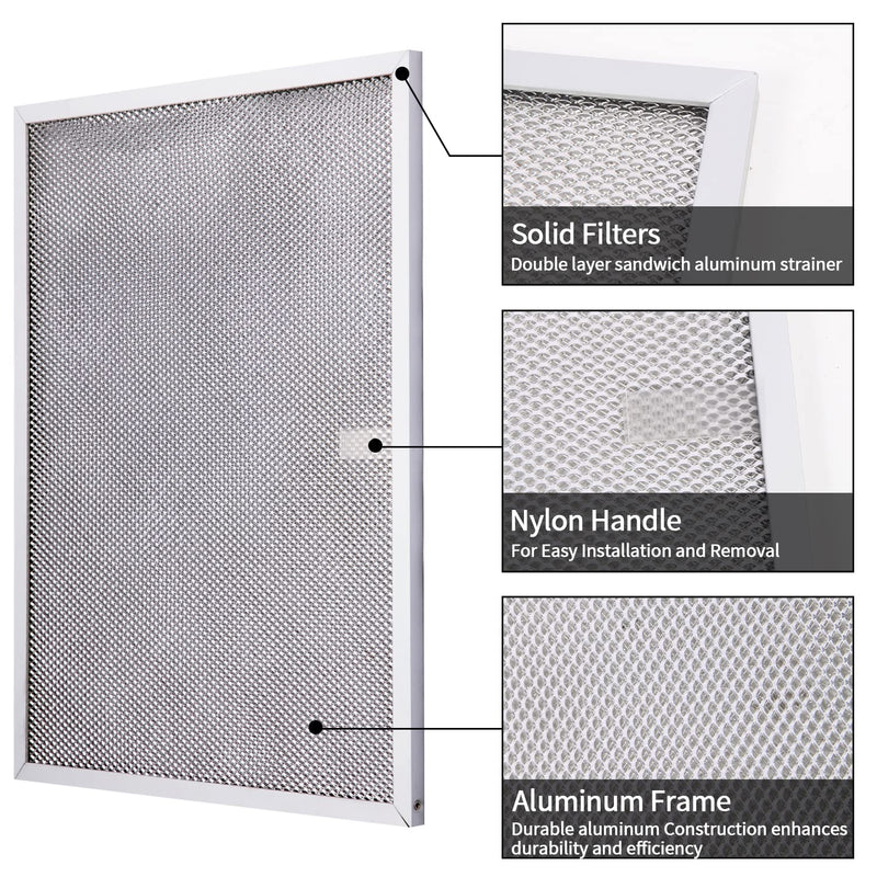 BPS1FA30 Range Hood Filter 11-3/4"X 14-1/4"X 3/8" for 30-Inch Broan Nutone QS1 WS1, Allure Grease Filter, Replaces 99010299,S99010305,AP3378953 Range Hood Filters Replacement Aluminum(2 Pack) Silver-2pcs