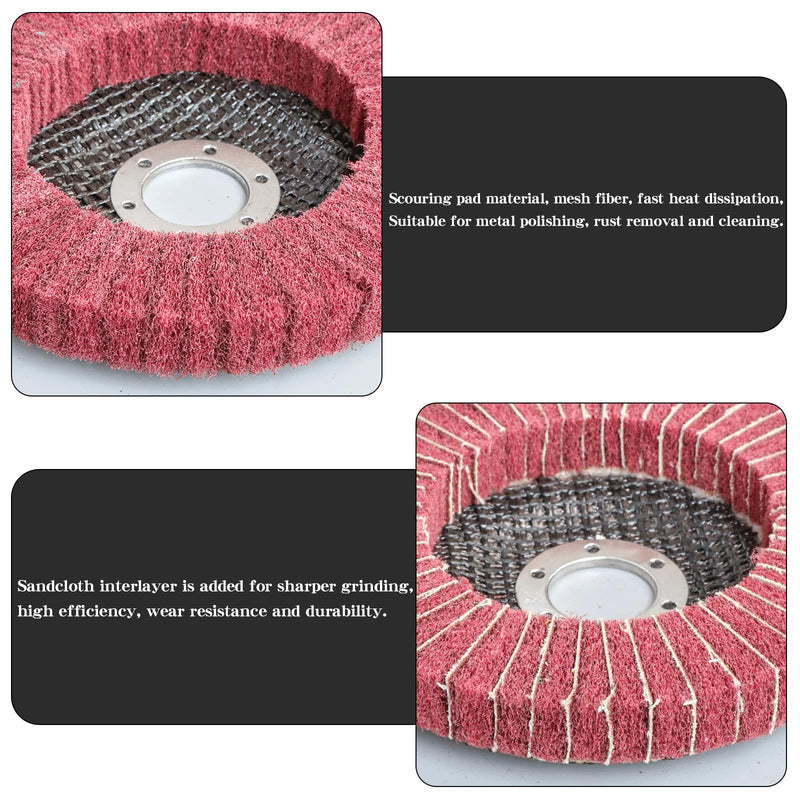 5Pcs 4.5" x 7/8" Nylon Fiber Flap Disc Polishing Grinding Wheel,Scouring pad Buffing Wheel for Angle Grinder, Polishing Tools (Grit 320) grit 320