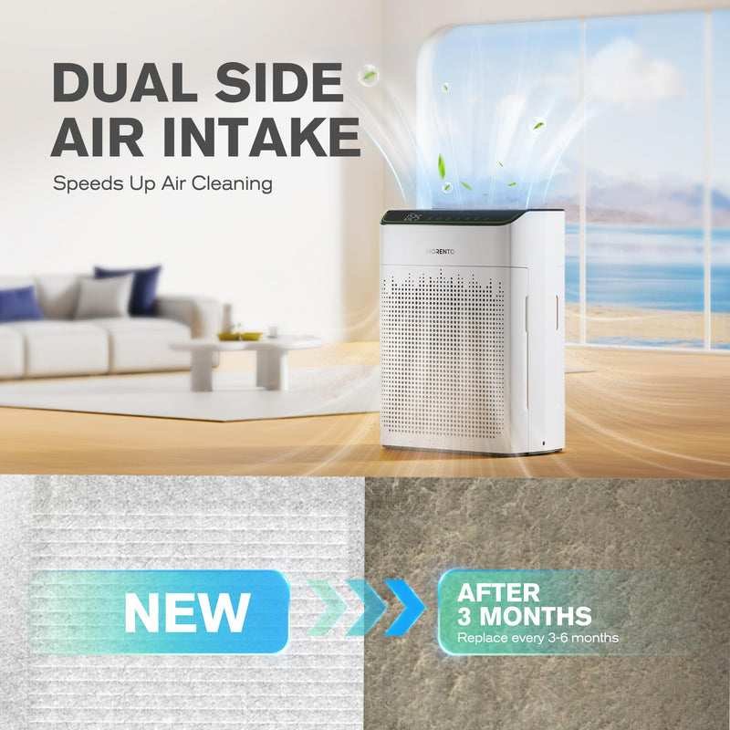 MORENTO Air Purifier Replacement Filte Enhanced Version Light Grey 2 Pack