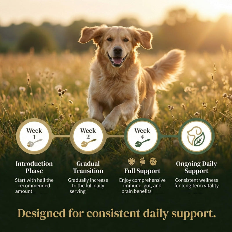 Turkey Tail Mushroom for Dogs – Ultra 7-in-1 Mushroom Powder with Beta-Glucans, Immune, Digestive & Brain Support, Chicken Liver Flavor, Daily Supplement for Dogs (120g)
