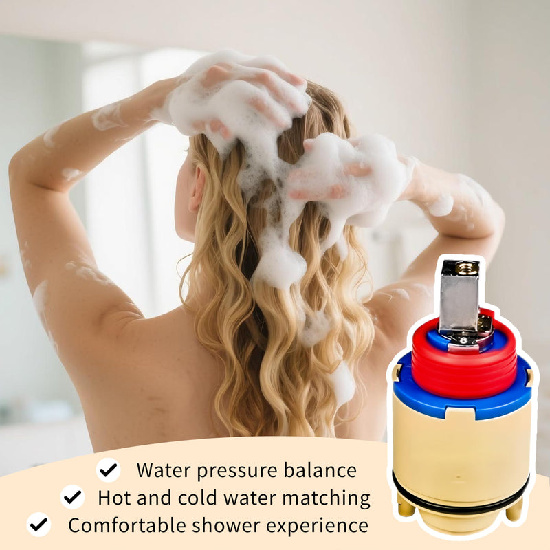 40mm Pressure Balance Cartridge,Replacement Cartridge for Olympia OP-340009 and Hain-yo JH02BD,Compatible with Shower Faucet for Shower Valve