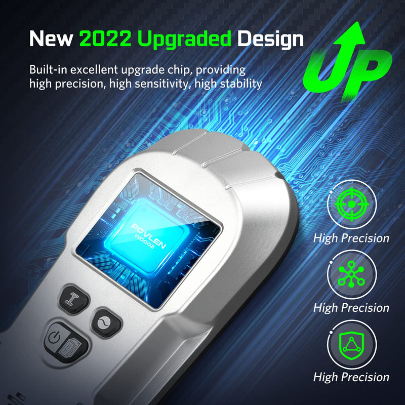 Stud Finder - Stud Finder Wall Scanner 6 in 1 Scanner Sensor Beam Finder with Upgraded Smart Sensor HD LCD Display for The Center and Edge of Wood, AC Wire, Metal and Studs Detection (Silver) Silver