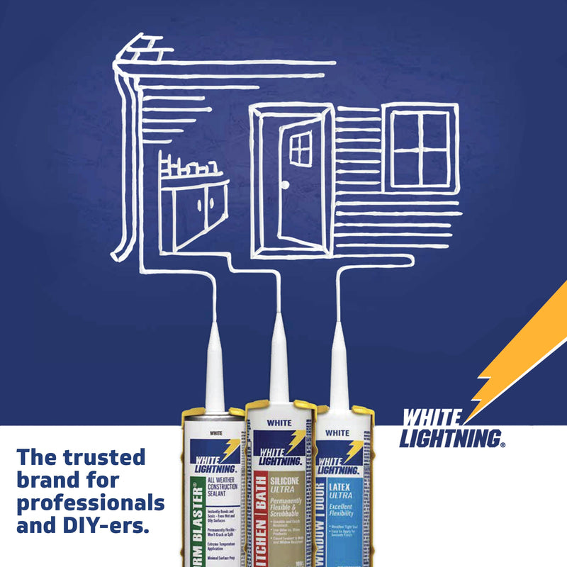 White Lightning W13000010 Painter's Preferred All Purpose Acrylic Latex Caulk, White, 10 fl. oz. One Size