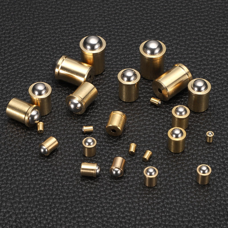 uxcell 15Pcs 304 Stainless Steel Ball Plunger, 4mm Dia. Ball Catch Latch Smooth Push Fit Spring Plunger Precision Positioning End Force 25N for Mechanical Devices, Furniture (5x7.5mm) 4x5x7.5mm(25N）