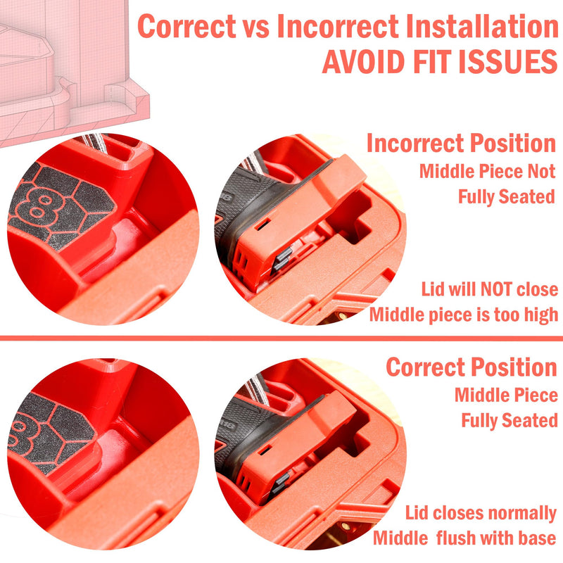 Packout Compact Tool Organizer for Milwaukee 2836-20 M18 Fuel or 2626-20 M18 Cordless Multi-Tool, Accessories and Battery – Fits Box and Tool (Box and Tools Not Included) for Enhanced Protection